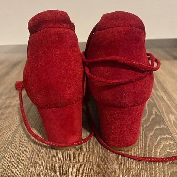 Sézane Valentina Babies in Crimson Suede- size 7.5/38 - Picture 6 of 10